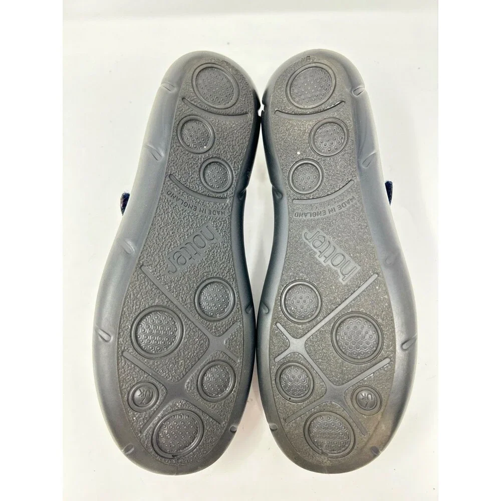 Hotter Women's US sz 9 Navy Leather Shake Mary Jane Flats Comfort Shoes